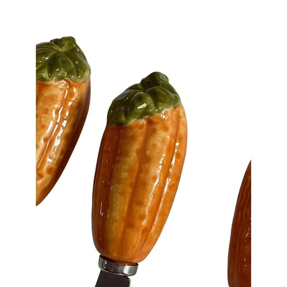 Pumpkin Harry‎ and David Porcelain Jam Cheese Butter Spreaders Set of 4 NIB